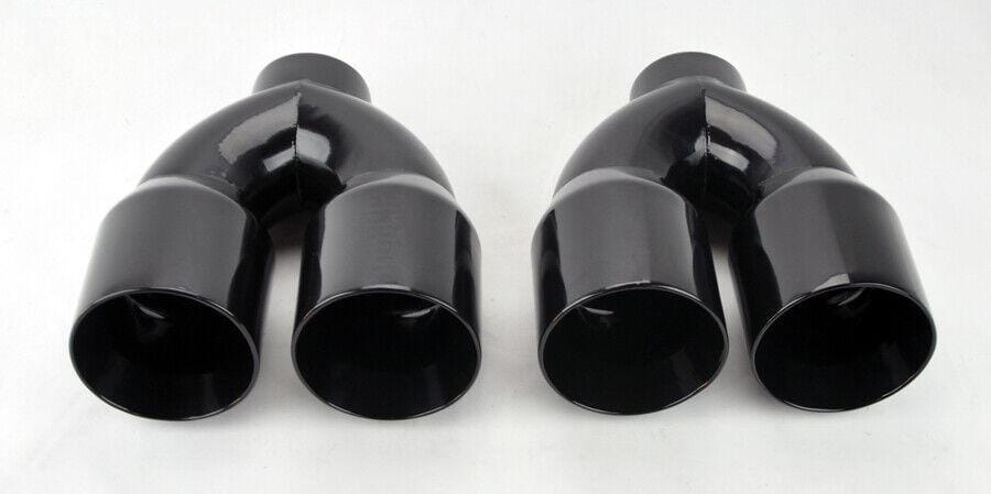 Audi 2.5in inlet Dual Exhaust Tips Quad Style Gloss Black