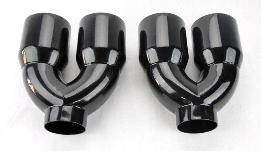 Audi 2.5in inlet Dual Exhaust Tips Quad Style Gloss Black
