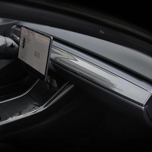 Tesla Model 3/Y Carbon Fiber Dash And Door Cover - eurobahndynamics